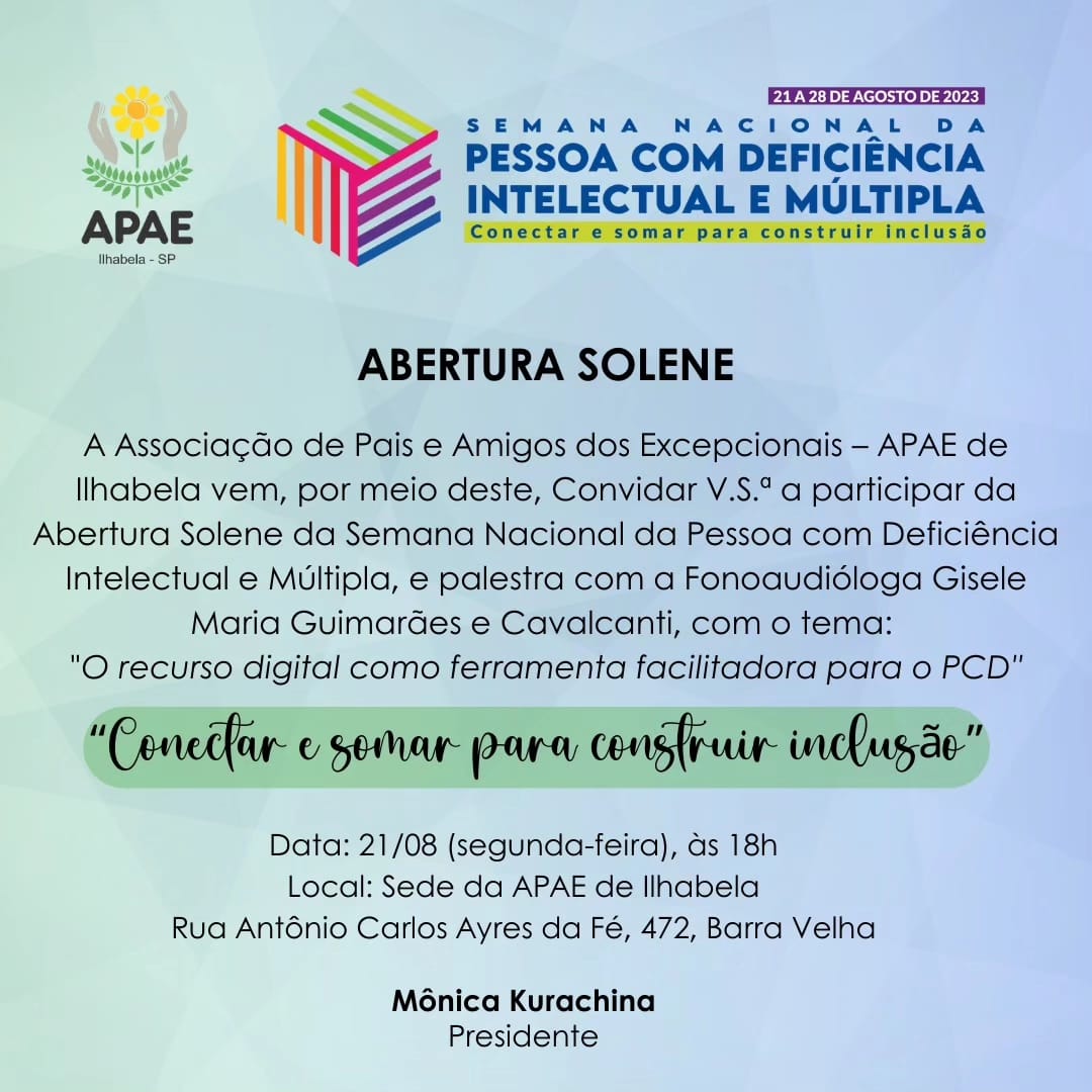 Apae de Ilhabela realiza Semana Nacional da Pessoa com Deficiência Intelectual e Múltipla