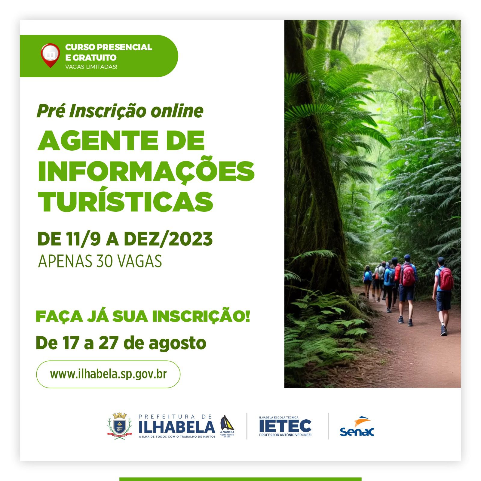 Ilhabela Escola Técnica e SENAC oferecem cursos de turismo para impulsionar mercado local