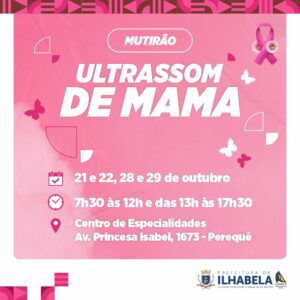 Prefeitura realiza Mutirão de Ultrassom de Mama durante Outubro Rosa