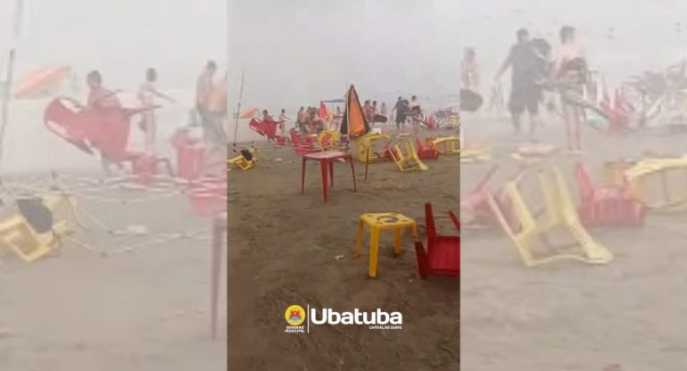 O litoral norte de São Paulo foi atingido por uma forte tempestade na tarde deste sábado (18), que provocou alagamentos, quedas de árvores, deslizamentos de terra e cancelamento de eventos.