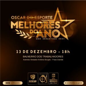Prefeitura de São Sebastião homenageia atletas com ‘Troféu Melhores do Ano – Oscar do Esporte’ na quarta-feira