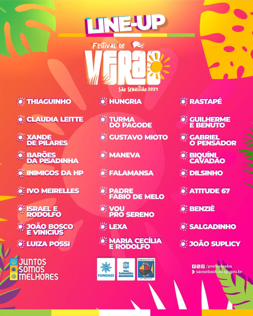 Prefeitura de São Sebastião Anuncia Shows já Confirmados para o Festival de Verão 2024!