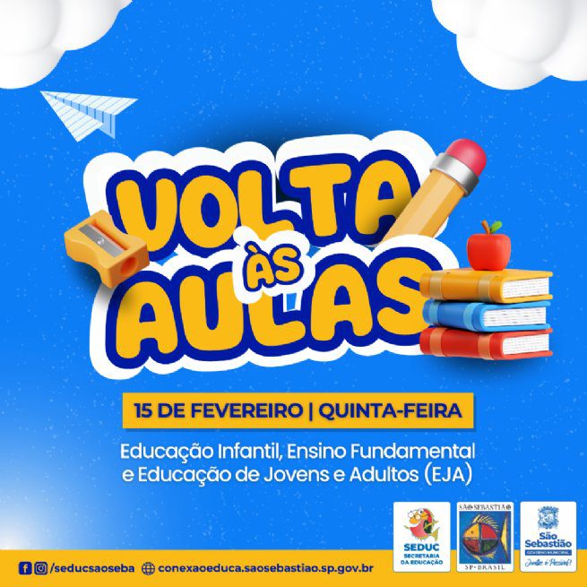 Volta às aulas em São Sebastião é dia 15 de fevereiro com kits de material escolar, mais refeições na merenda e novos horários