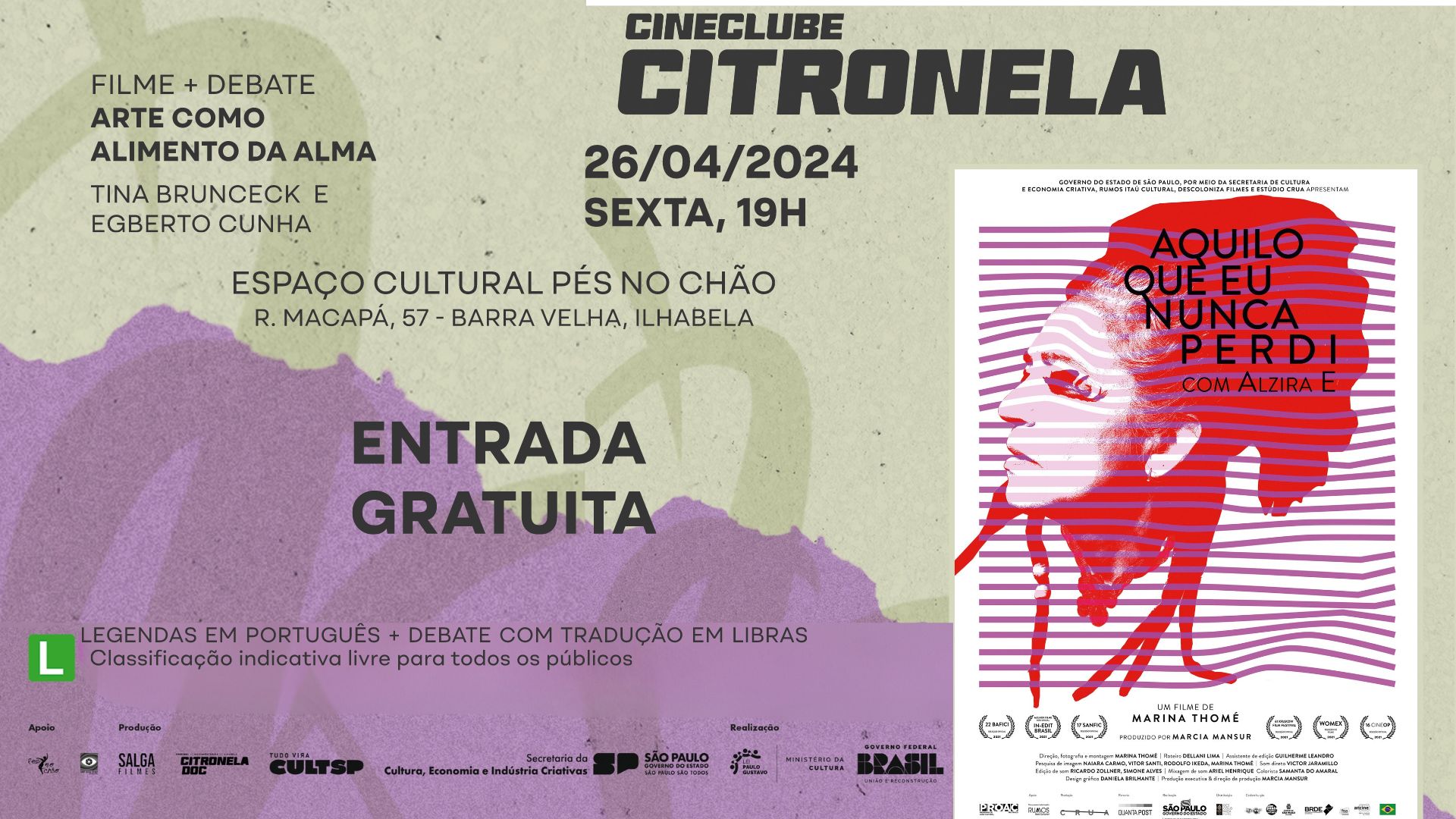 O Cineclube Citronela voltou a Ilhabela com oito sessões gratuitas de documentários brasileiros contemporâneos e premiados. Venha conferir!