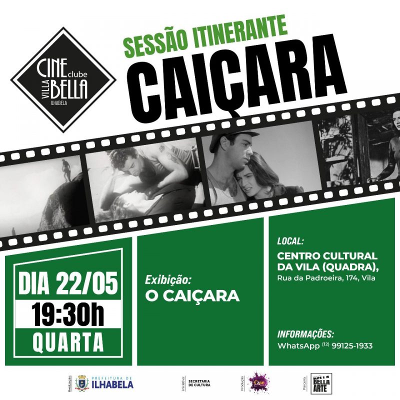 Aproveite a sessão itinerante em Ilhabela nesta quarta-feira. Assista ao filme 'O Caiçara' e embarque em uma viagem à Ilhabela de 1950.