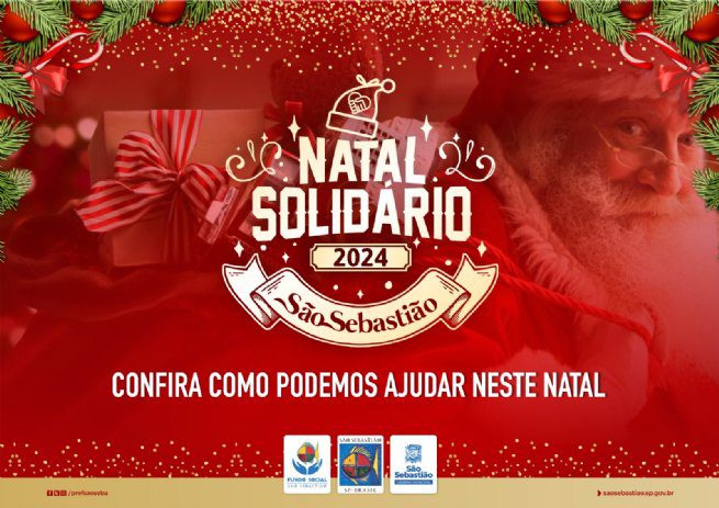 Contribua para o 'Natal Solidário' 2024 em São Sebastião. Doe brinquedos novos ou em bom estado para alegrar o Natal de crianças carentes.