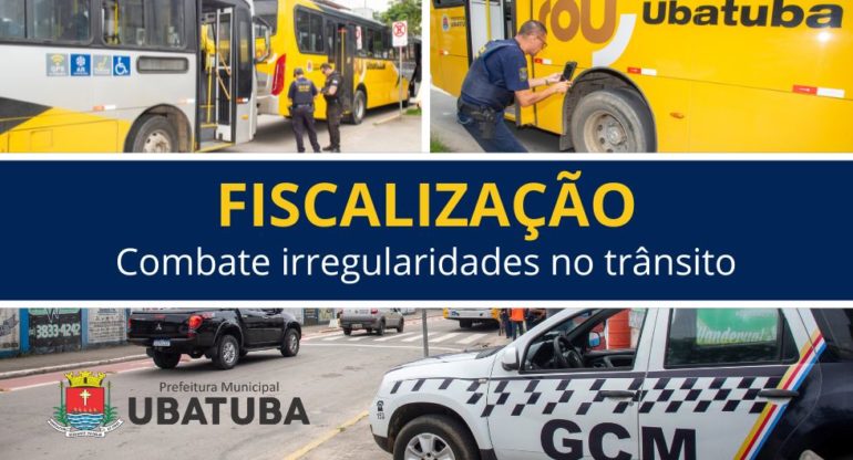 Operação da GCM e Diretoria de Trânsito em Ubatuba: ação fiscaliza transporte público e veículos particulares para reforçar segurança viária.