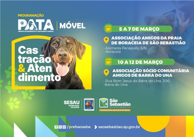 PATA Móvel realiza atendimento veterinário gratuito em São Sebastião