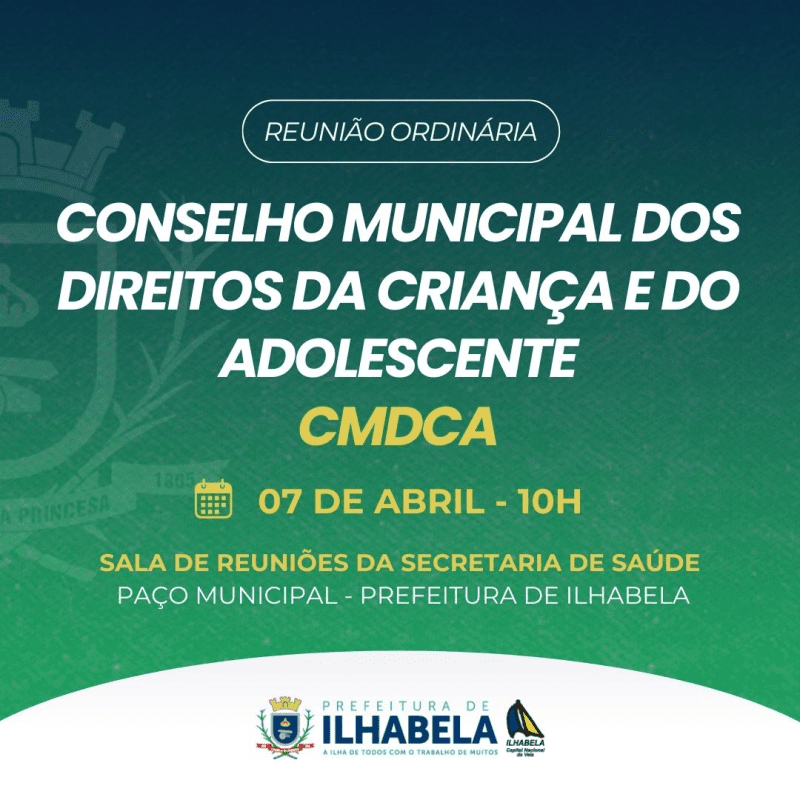 CMDCA de Ilhabela convoca população para reunião nesta segunda (7)