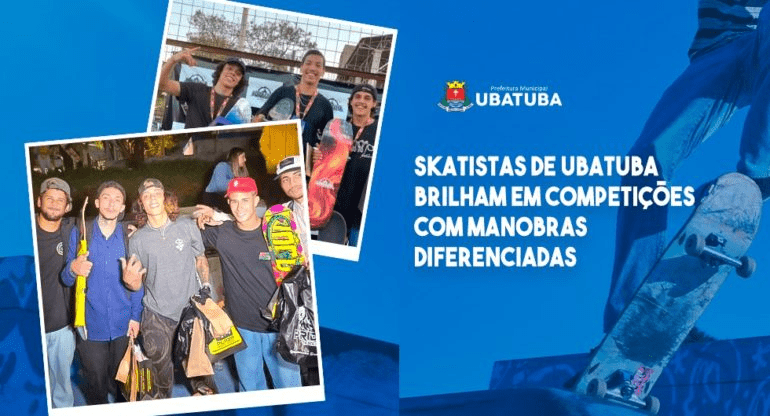 Skatistas de Ubatuba brilham em competições no Vale do Paraíba e elevam nível do esporte na cidade