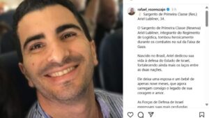 Soldado brasileiro que lutava no Exército de Israel é morto em Gaza
