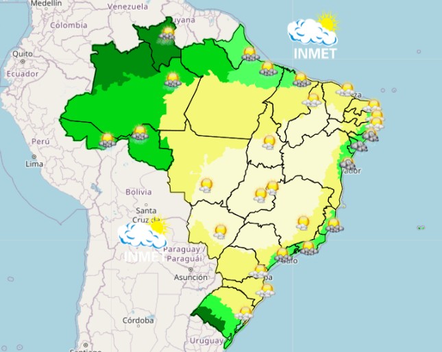 Semana começa com calor e tempo seco na maior parte do Brasil