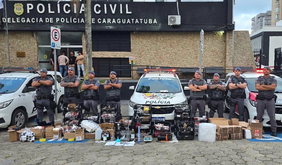 Polícia Militar localiza laboratório clandestino e apreende grande quantidade de medicamentos em Caraguatatuba