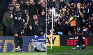 Estrela do Tottenham é atingida por um vape durante vitória contra o Leeds e faz piada