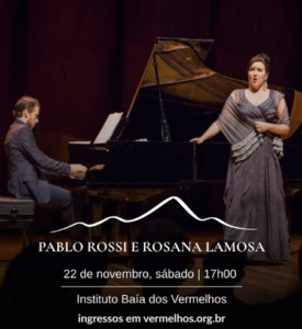 Teatro de Vermelhos, em Ilhabela, tem recital internacional com a soprano Rosana Lamosa e o pianista Pablo Rossi, indicado ao Grammy Latino