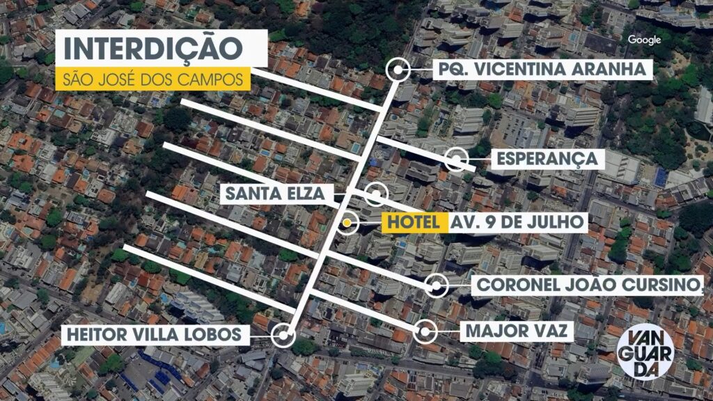 Confira as ruas que serão interditadas durante implosão de hotel em São José