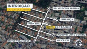 Confira as ruas que serão interditadas durante implosão de hotel em São José
