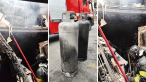 Restaurante fica destruído após pegar fogo em Caraguatatuba; local tinha vazamento de gás