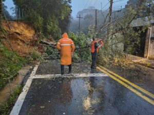 Chuva forte provoca alagamentos, quedas de árvores e deixa pessoas desalojadas no Vale e região
