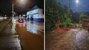 Chuva provoca alagamentos, deslizamentos de terra e desabamento de muro em Campos do Jordão, SP