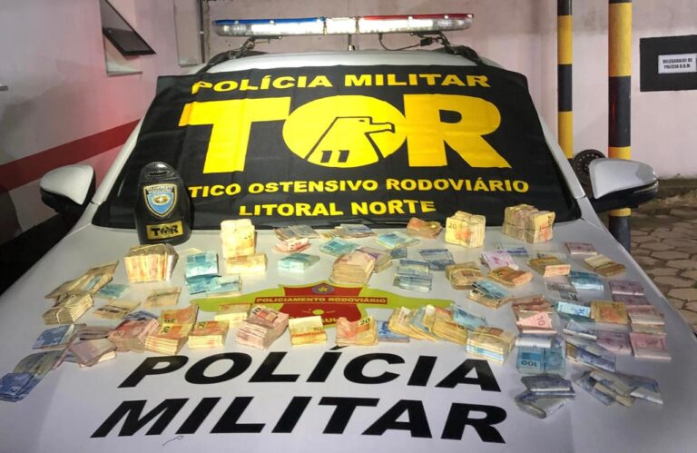 Polícia apreende R$ 100 mil sem comprovação de origem em Caraguatatuba