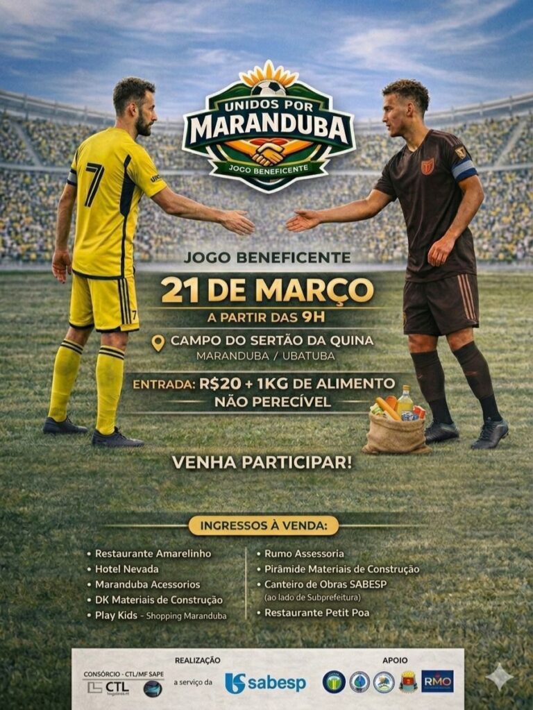 Líderes do futebol se reúnem em Ubatuba em favor de vítimas das chuvas.