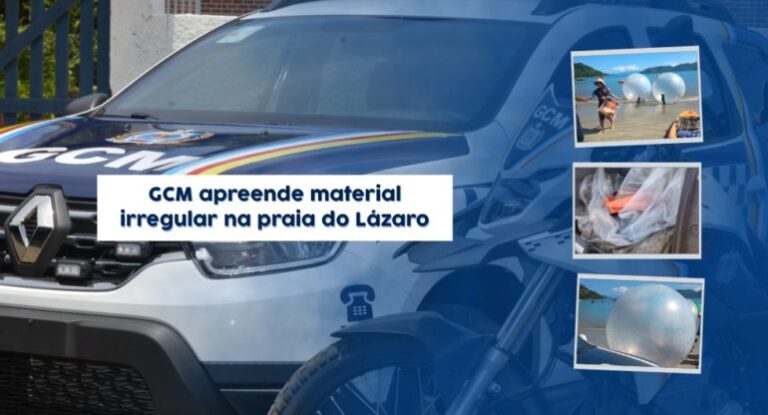 GCM apreende dois equipamentos infláveis na Praia do Lázaro