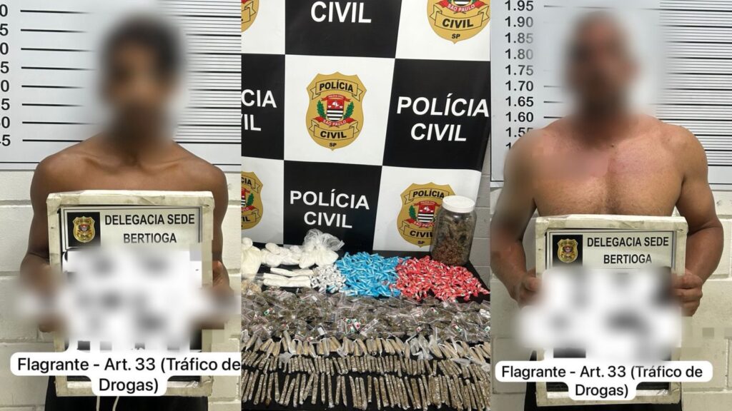 Dupla é presa em Bertioga com drogas escondidas em mata