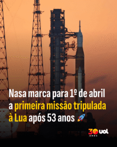 Nasa marca para 1º de abril a primeira missão tripulada à Lua após 53 anos