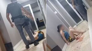 Policial militar chuta rosto de mulher durante ocorrência em São Vicente