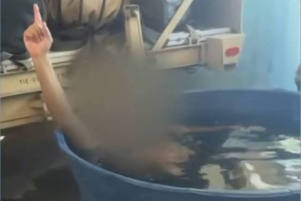 Hospital de campanha se transforma em local de churrasco