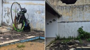 Paramotor cai em quintal de residência em Itanhaém, deixando piloto ferido