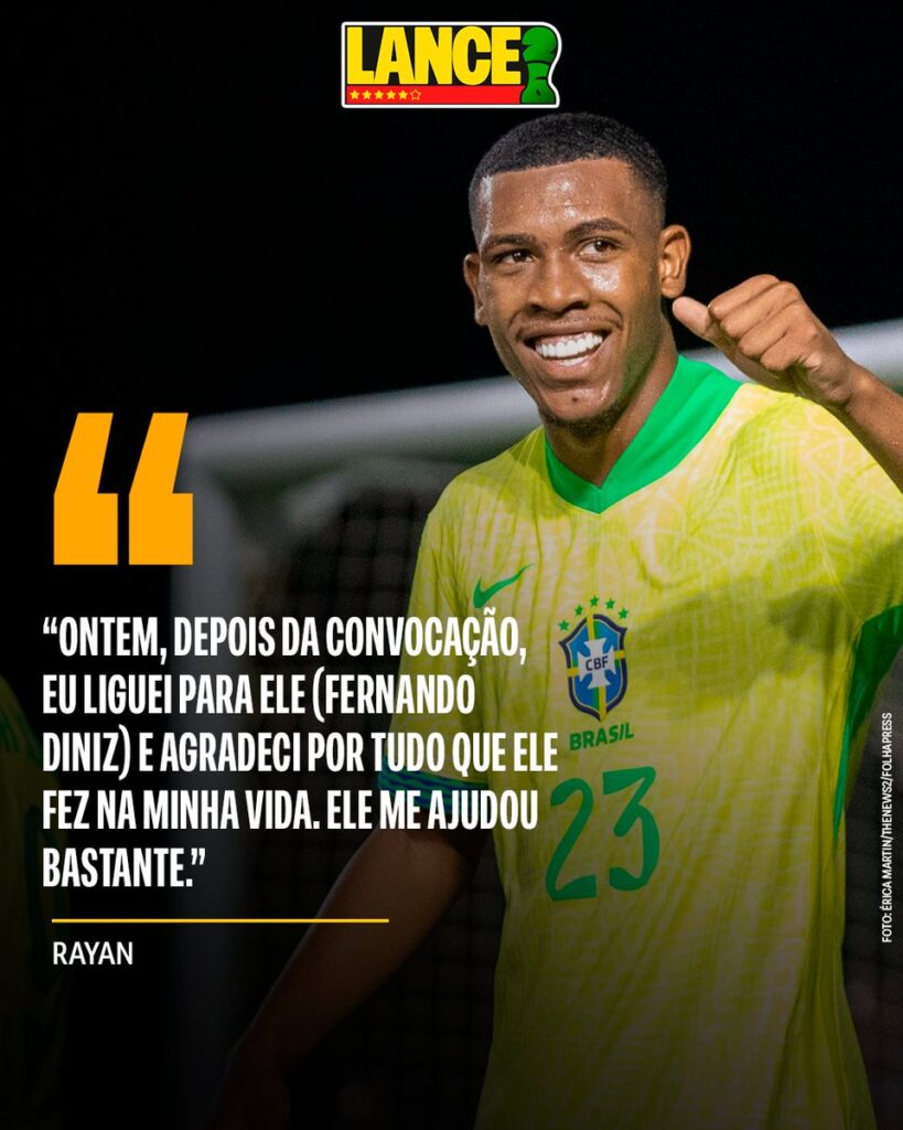 Rayan agradece a Fernando Diniz após convocação