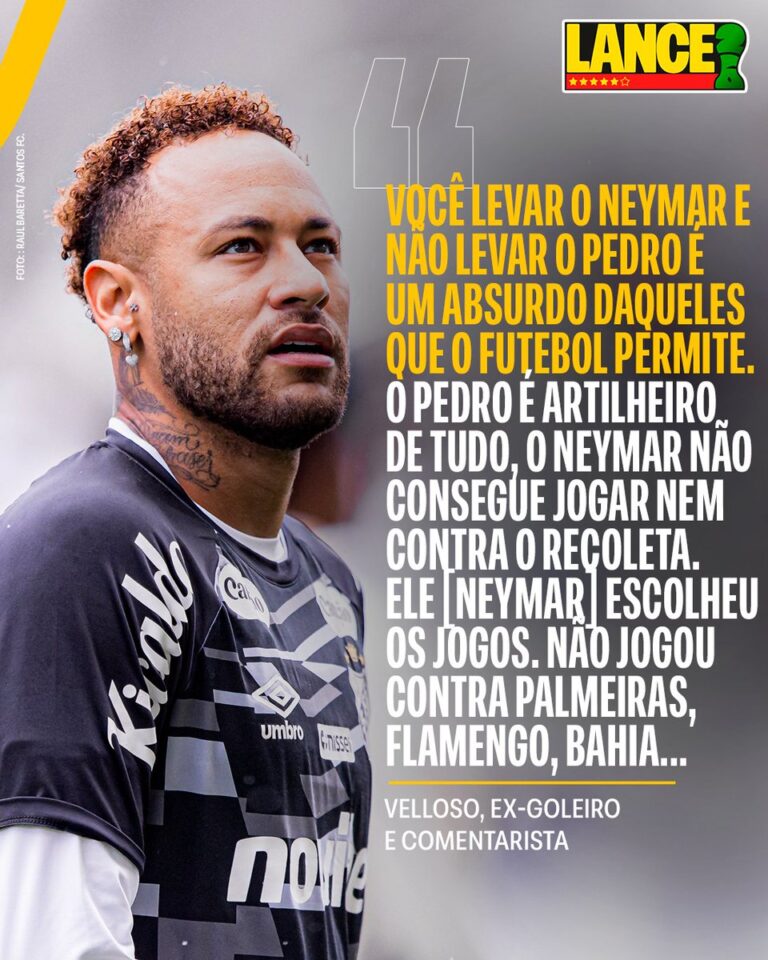 Velloso critica convocação de Neymar para Copa do Mundo