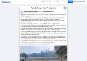 Casal cai de viaduto após acidente de moto