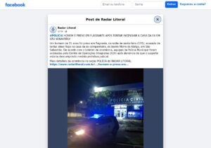 Homem é preso em são sebastião após tentar incendiar