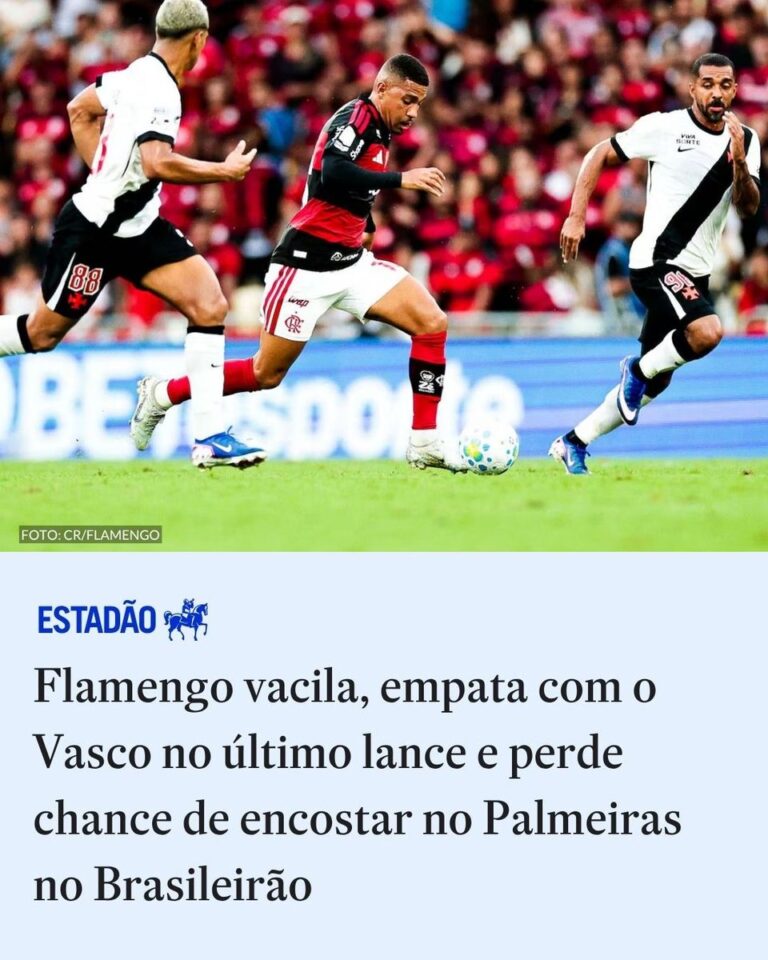 Flamengo vacila, empata com o Vasco e perde chance