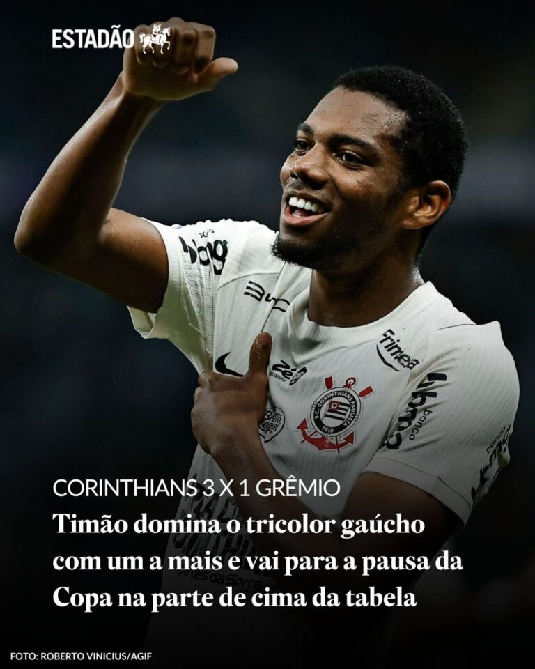 Corinthians domina Grêmio e avança na tabela