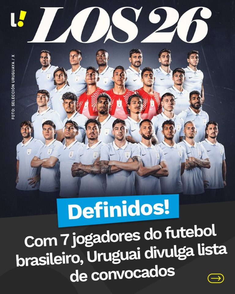 Uruguai convoca sete jogadores do futebol brasileiro