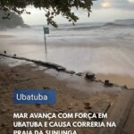 Ressaca atinge Praia da Sununga em Ubatuba