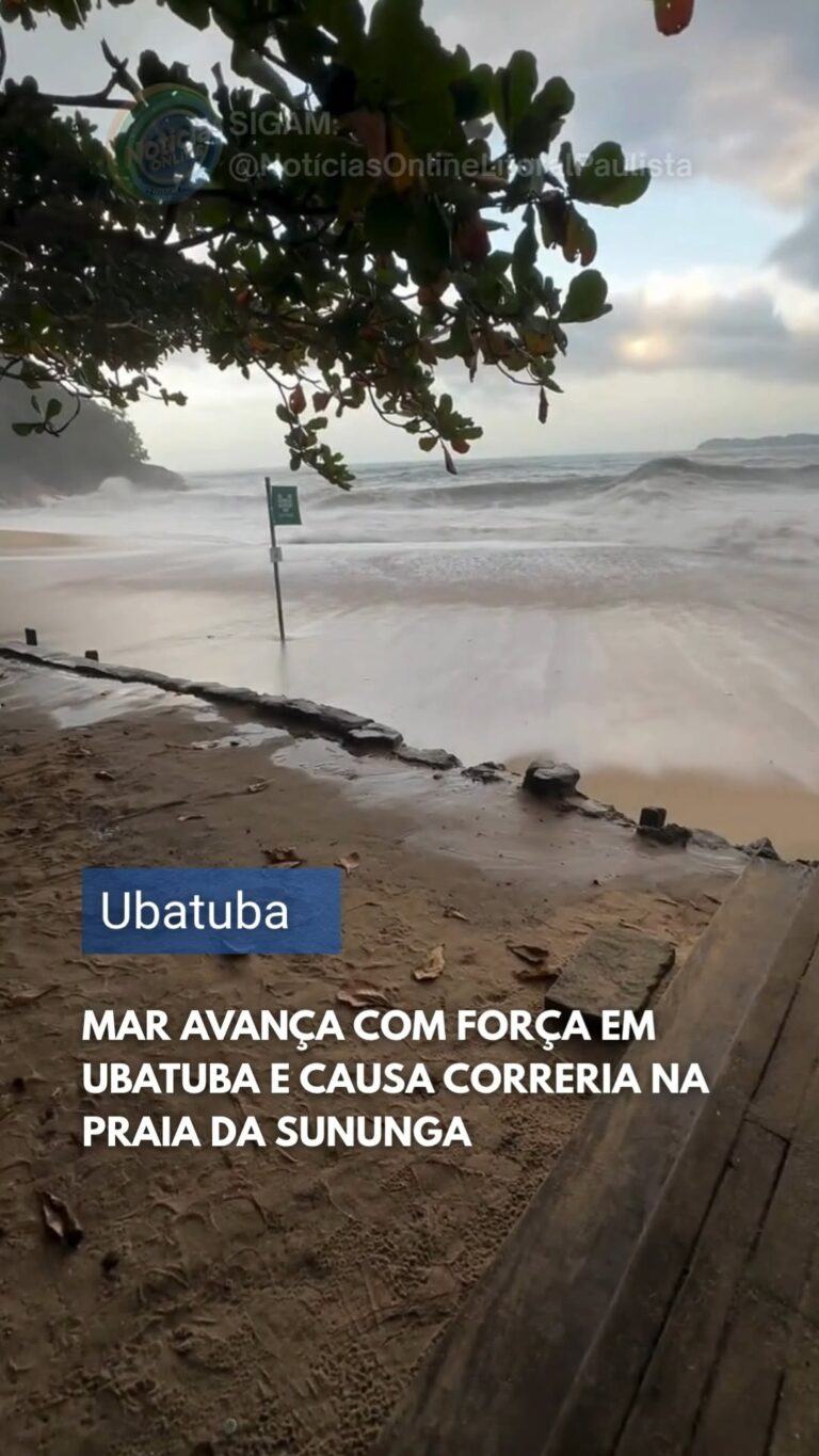 Ressaca atinge Praia da Sununga em Ubatuba