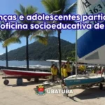 Crianças e adolescentes aprendem vela em Ubatuba