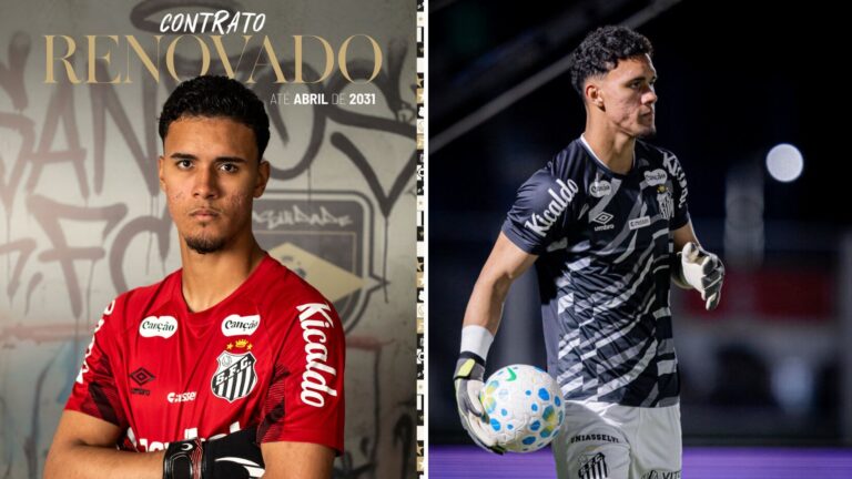 Santos renova contrato com jovem goleiro