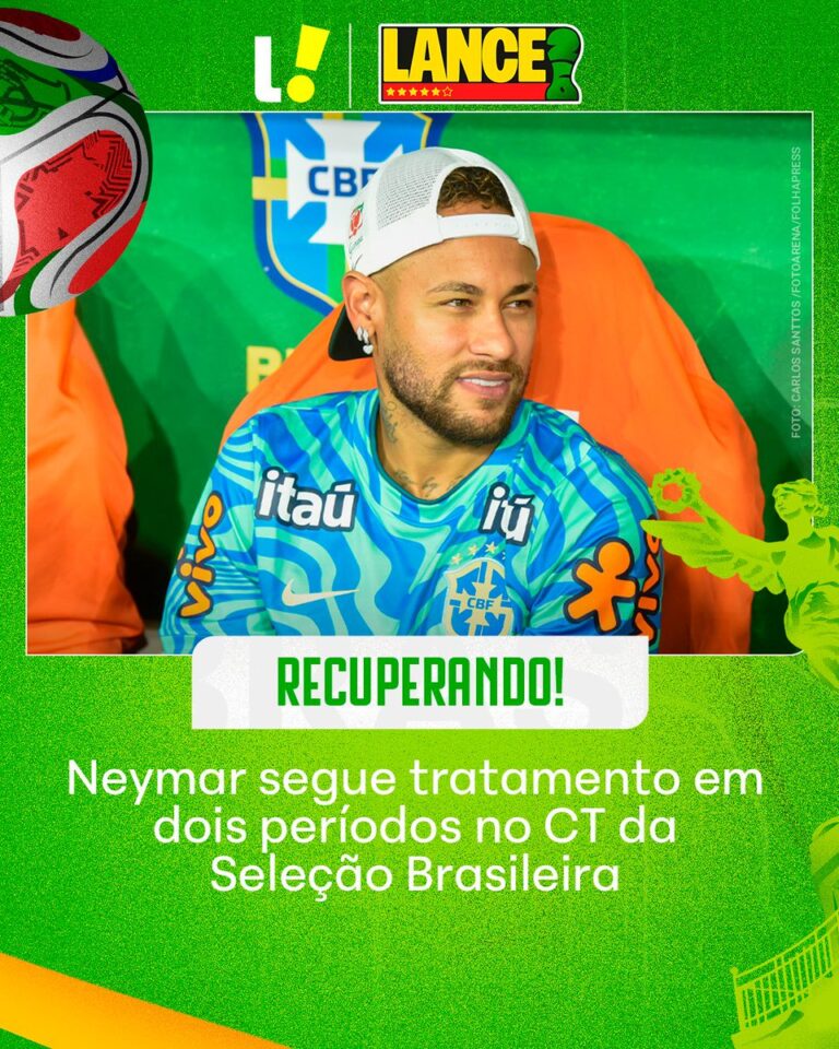 Neymar acompanha treino da Seleção Brasileira