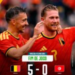Bélgica goleia Tunísia em amistoso pré‑Copa