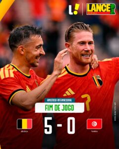 Bélgica goleia Tunísia em amistoso pré‑Copa