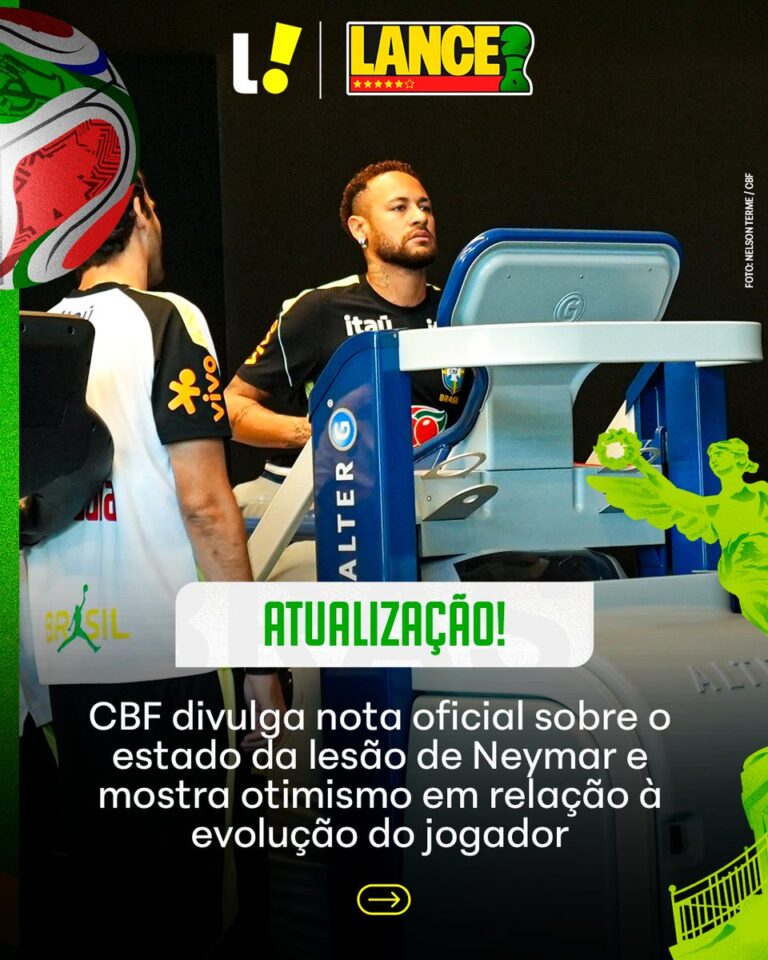 Neymar tem evolução positiva após ressonância