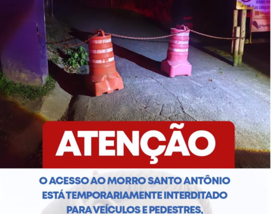 Caraguatatuba interditam acesso ao Morro do Santo Antônio