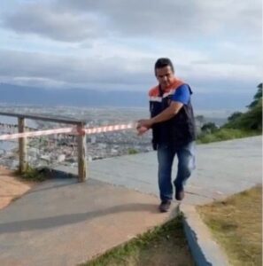 Acesso ao Morro Santo Antônio reaberto, estátua permanece interditada