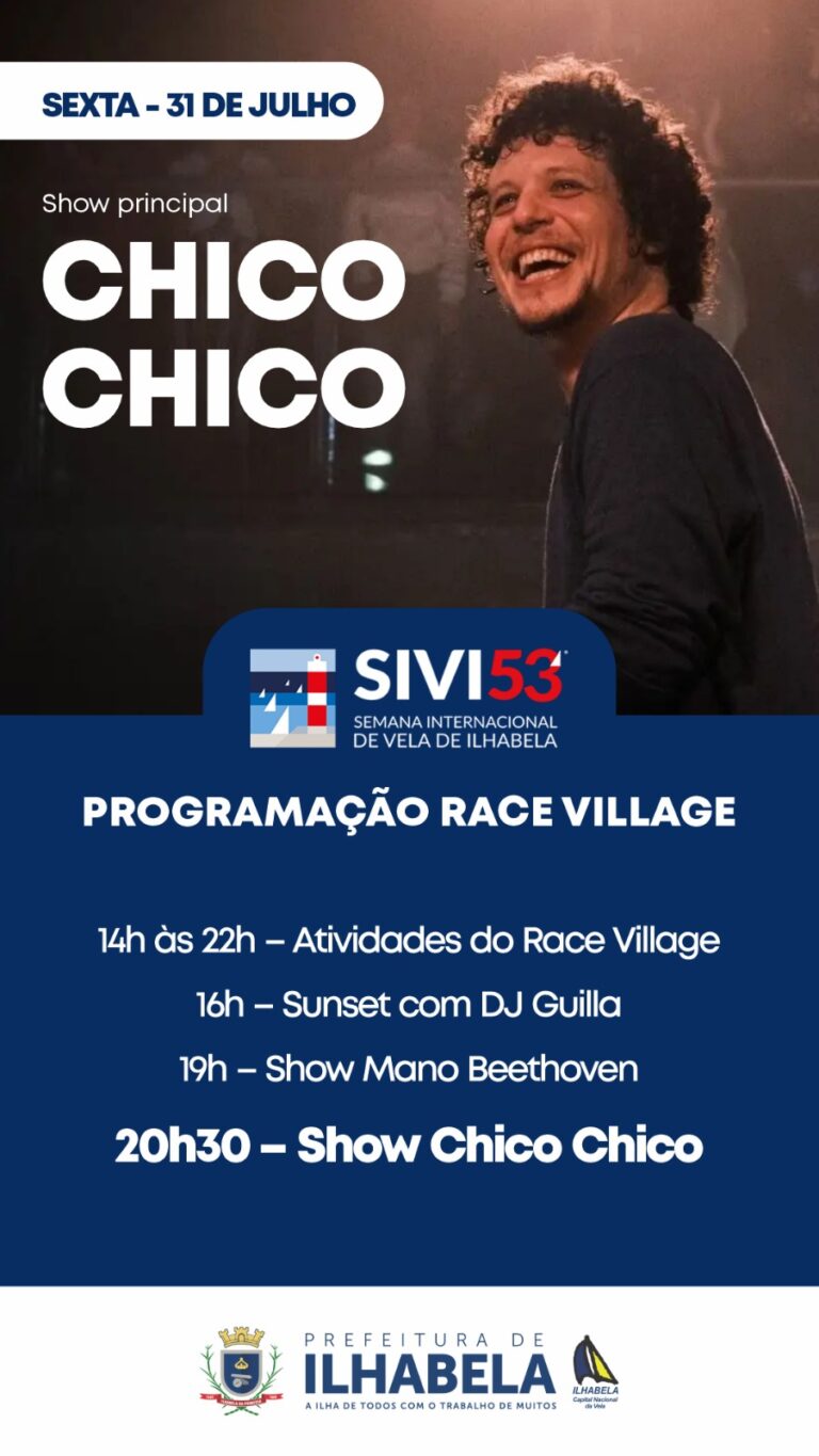 Ilhabela recebe show de Chico Chico na Race Village
